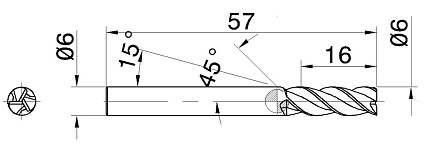 картинка Фреза монолитная EC060B16-3C06 IC900 от магазина Гурумарт