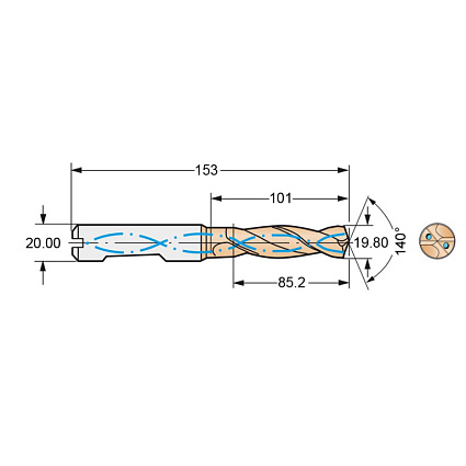 картинка Сверло монолитное R840-1980-50-W1A  1220 от магазина Гурумарт