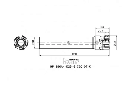 картинка Фреза концевая HP E90AN-D25-5-C20-07-C от магазина Гурумарт