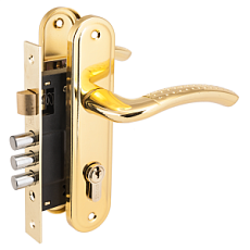 Замок врезной АЛЛЮР 132/3-61А(1232) GP ЛАТУНЬ МАЛ.КОРПУС от интнрнет-магазина Замки-НТ