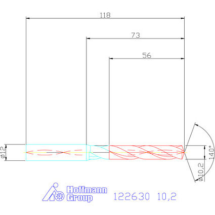 картинка Сверло монолитное 122630 10.2 от магазина Гурумарт